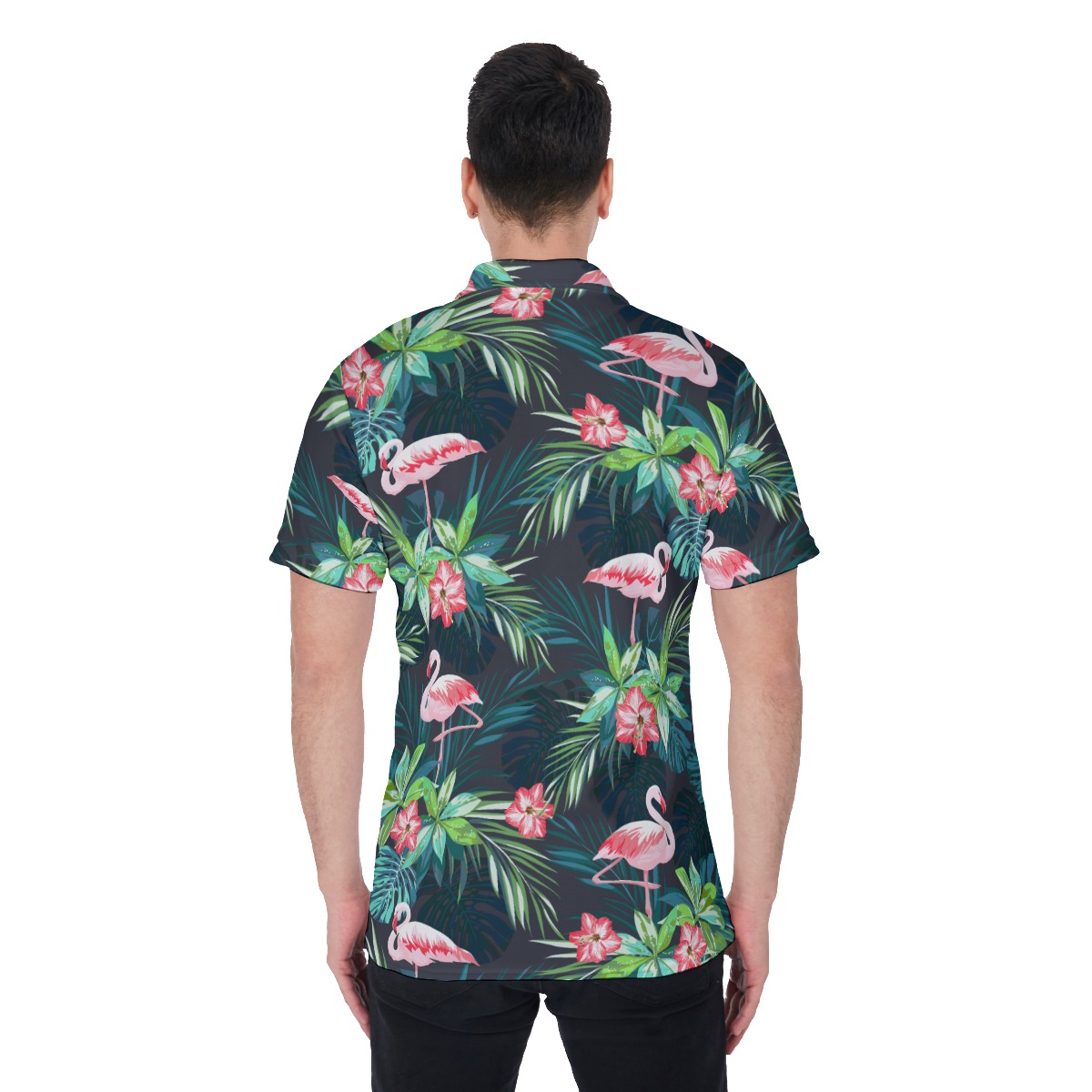 Custom Tropical Flamingo Hawaiian Shirt With Dog Face