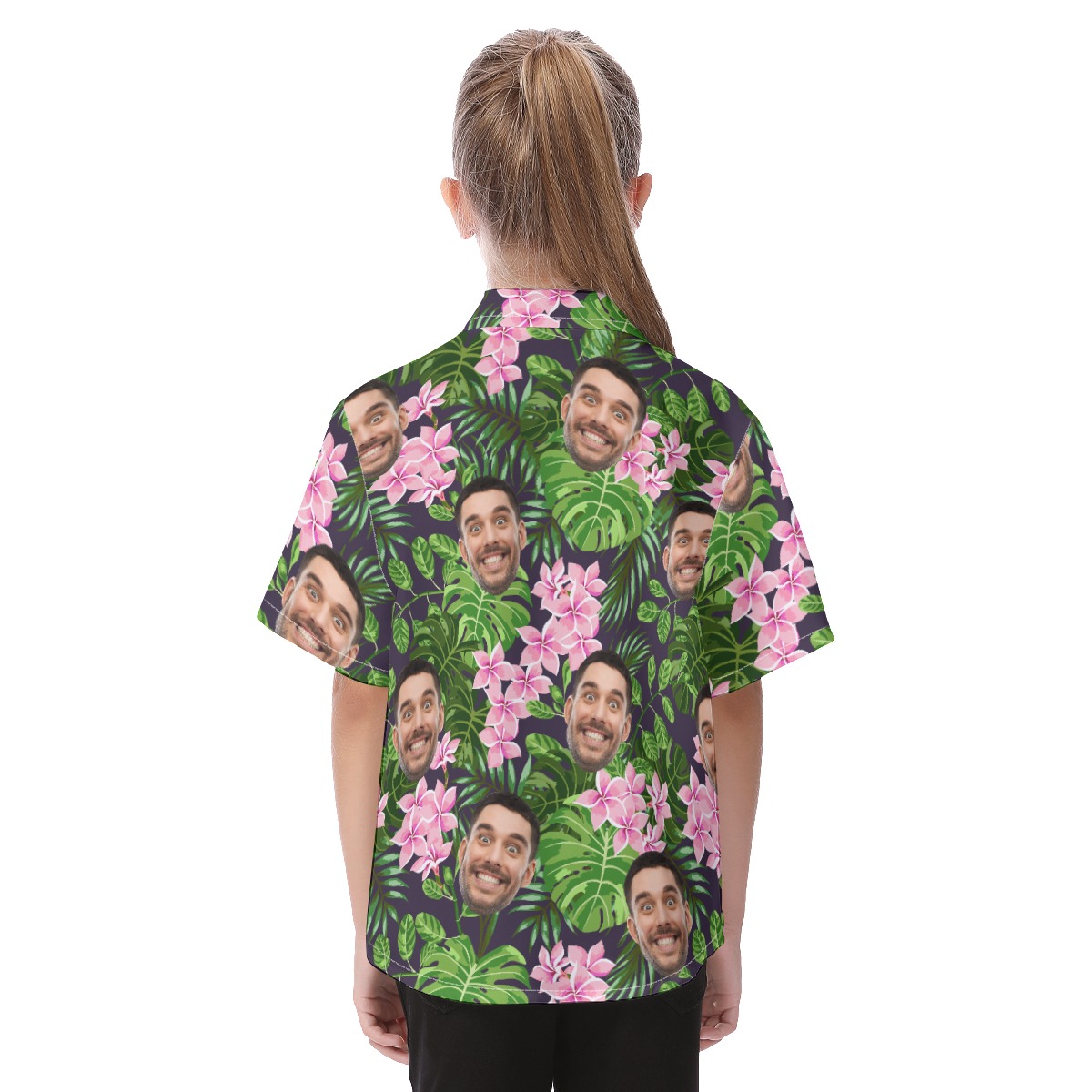 Kid's Tropical Custom Hawaiian Shirt With Multiple Faces