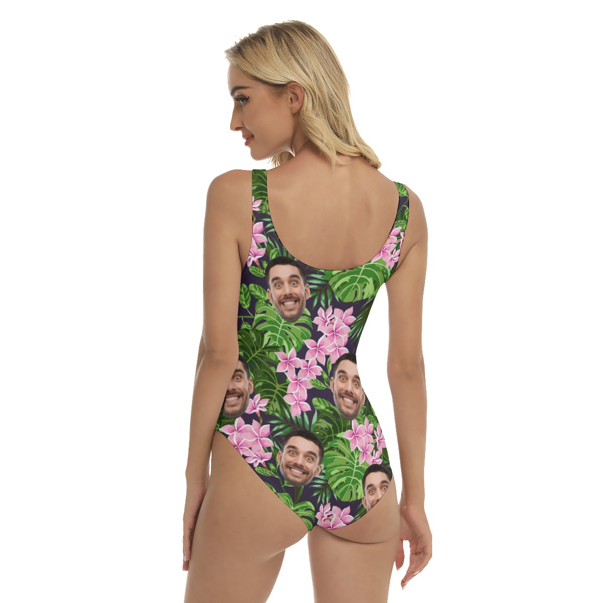 Women's Hawaiian One Piece Swimsuit With Custom Face