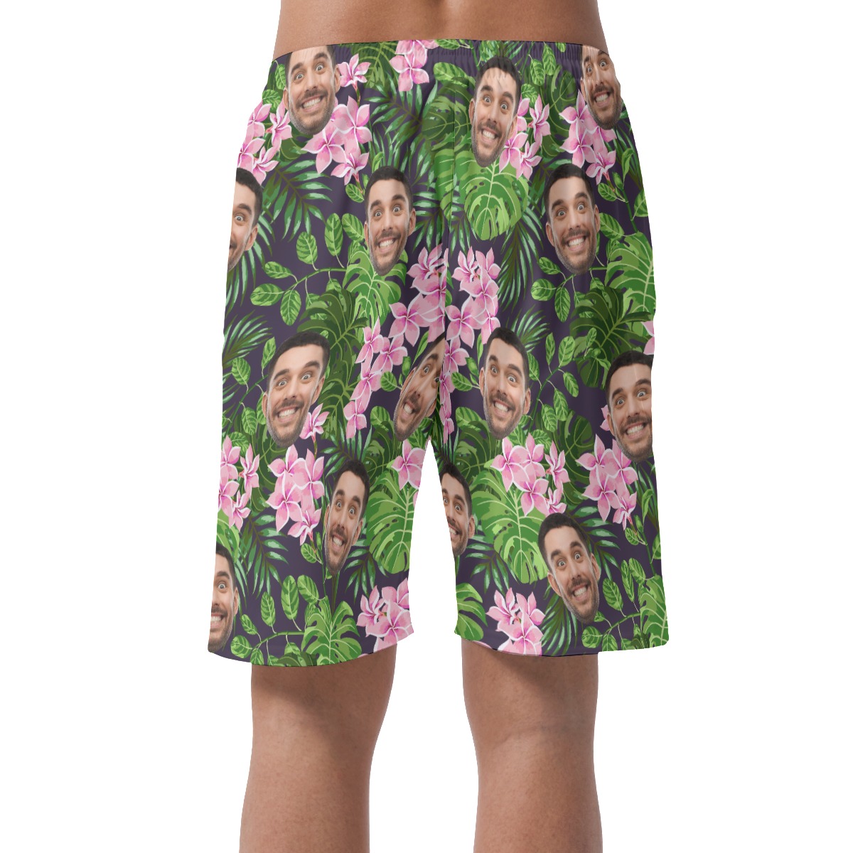 Green Hawaiian Men's Shorts With Custom Face