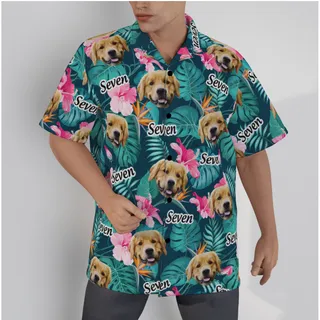 Custom Floral Hawaiian Shirt With Face And Name