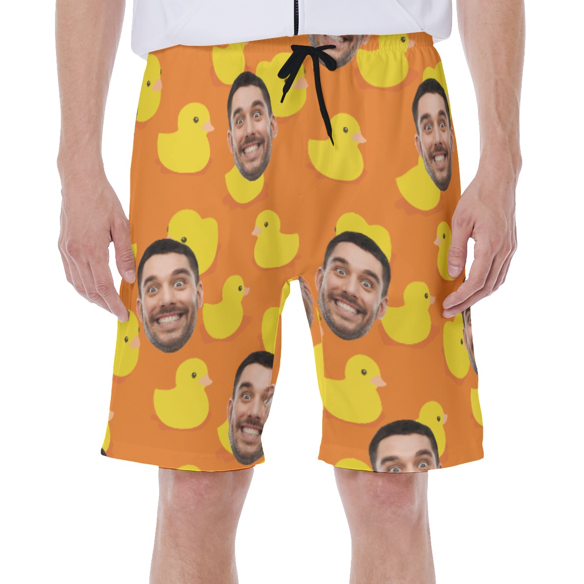 Custom Rubber Duck Hawaiian Swim Trunks With Face - variant image 1