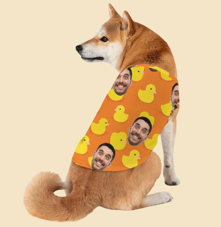 Funny Custom Face Rubber Duck Hawaiian Shirt For Dog - variant image 1
