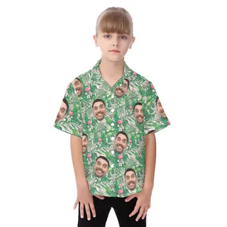 Flamingo Custom Hawaiian Shirt With Face For Kids