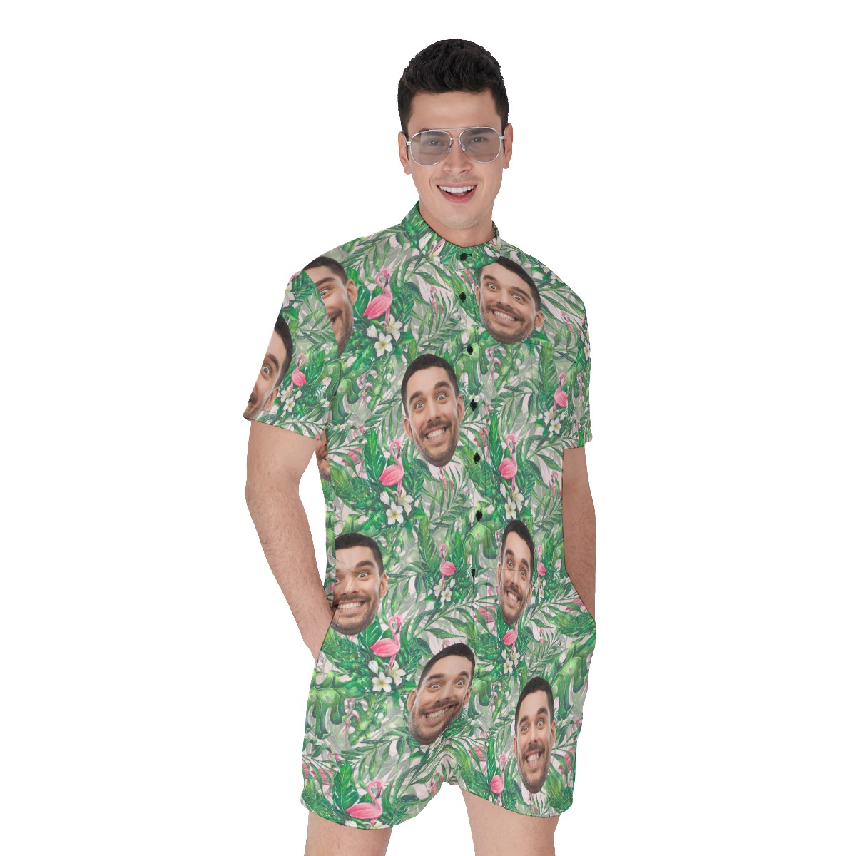 Tropical Romper With Custom Faces For Men - variant image 1