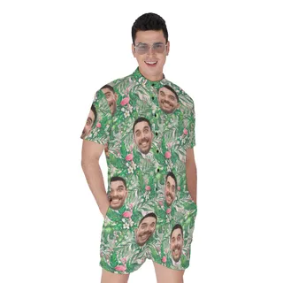 Tropical Romper With Custom Faces For Men