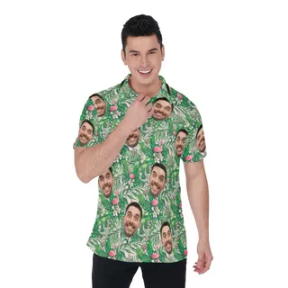 Flamingo Tropical Custom Polo Shirt For Men