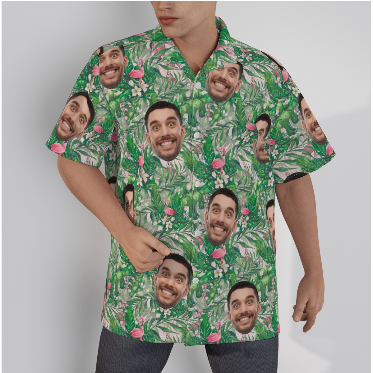 Flamingo Custom Multiple Faces Hawaiian Shirt - variant image 1
