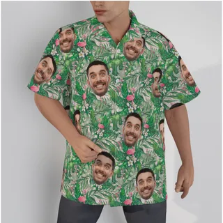 Flamingo Custom Multiple Faces Hawaiian Shirt