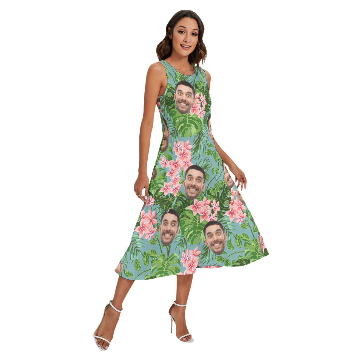 Custom Women's Hawaiian Dress With Faces - variant image 1