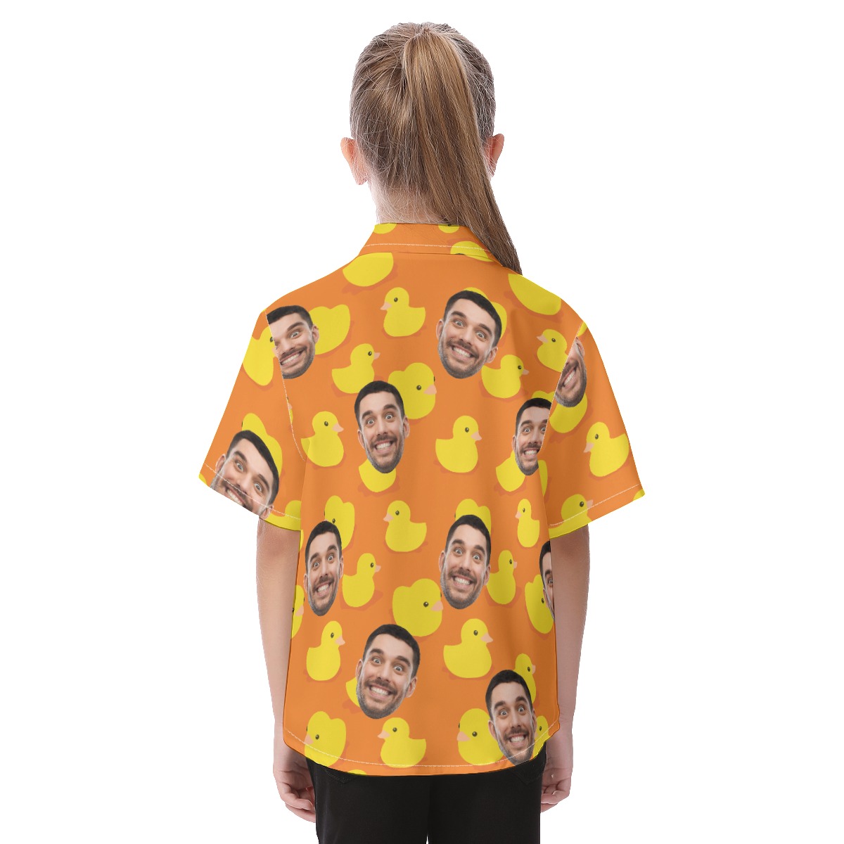 Cute Custom Face Rubber Duck Hawaiian Shirt For Kids