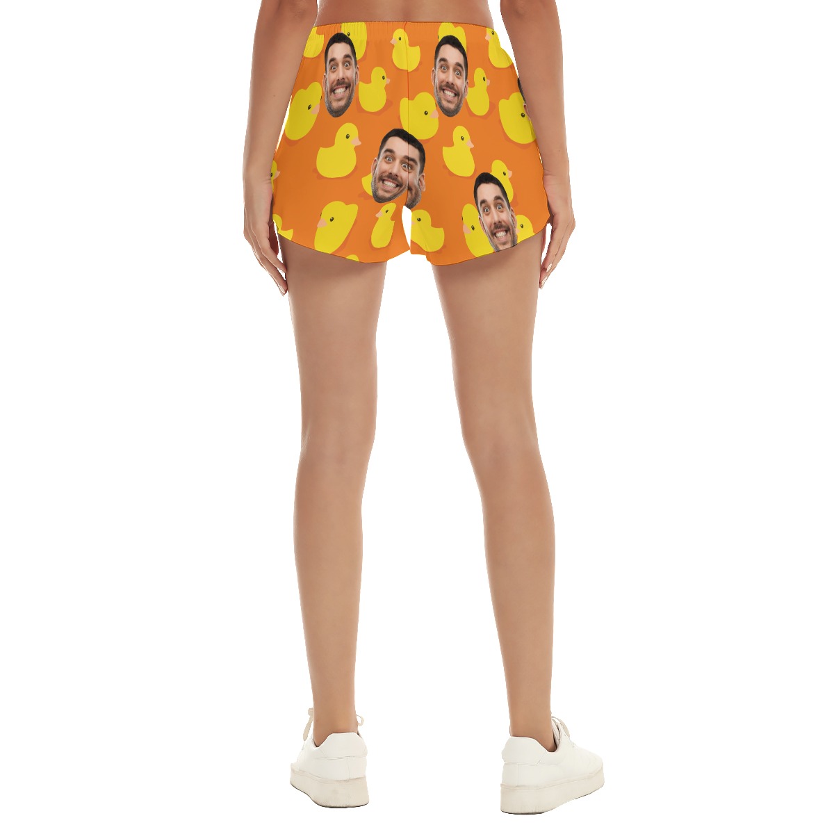 Custom Face Rubber Duck Women's Hawaiian Beach Shorts