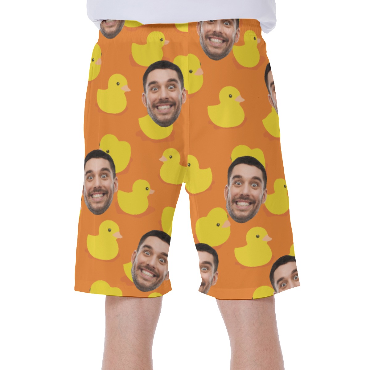 Custom Rubber Duck Hawaiian Swim Trunks With Face