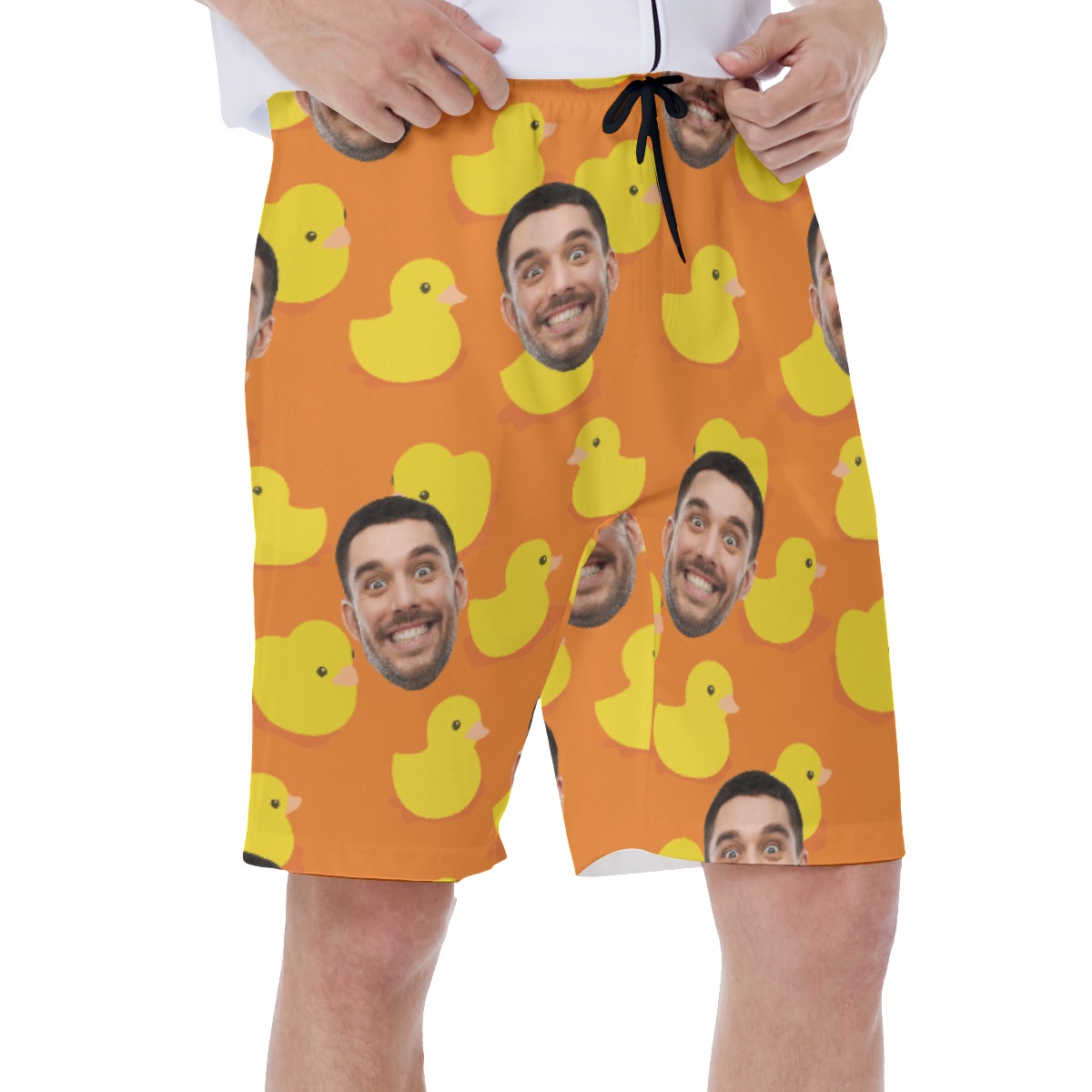 Custom Rubber Duck Hawaiian Swim Trunks With Face