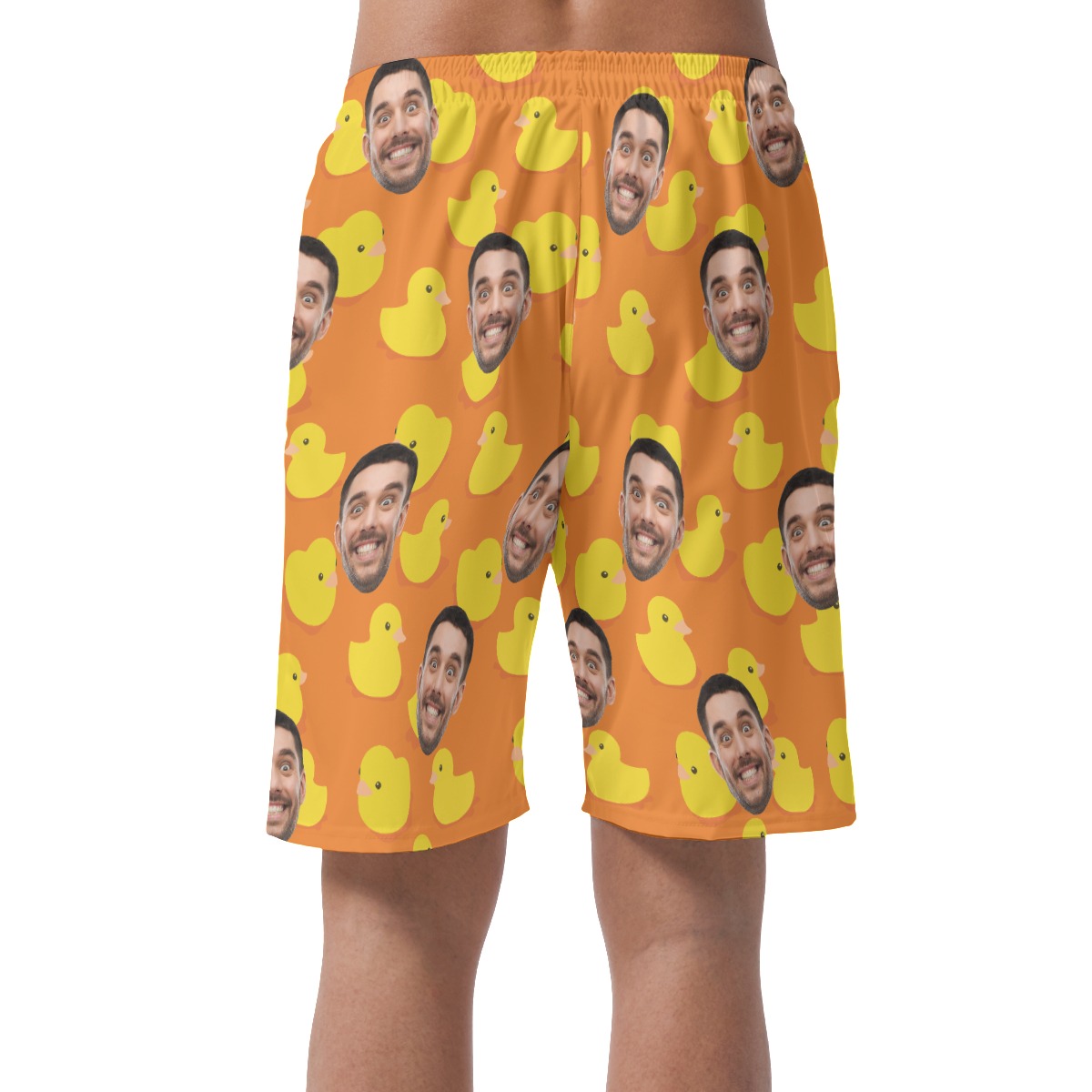 Funny Rubber Duck Custom Face Hawaiian Summer Beach Shorts For Men