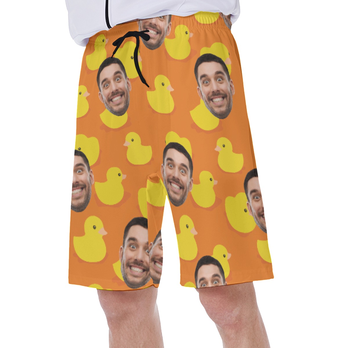 Custom Rubber Duck Hawaiian Swim Trunks With Face