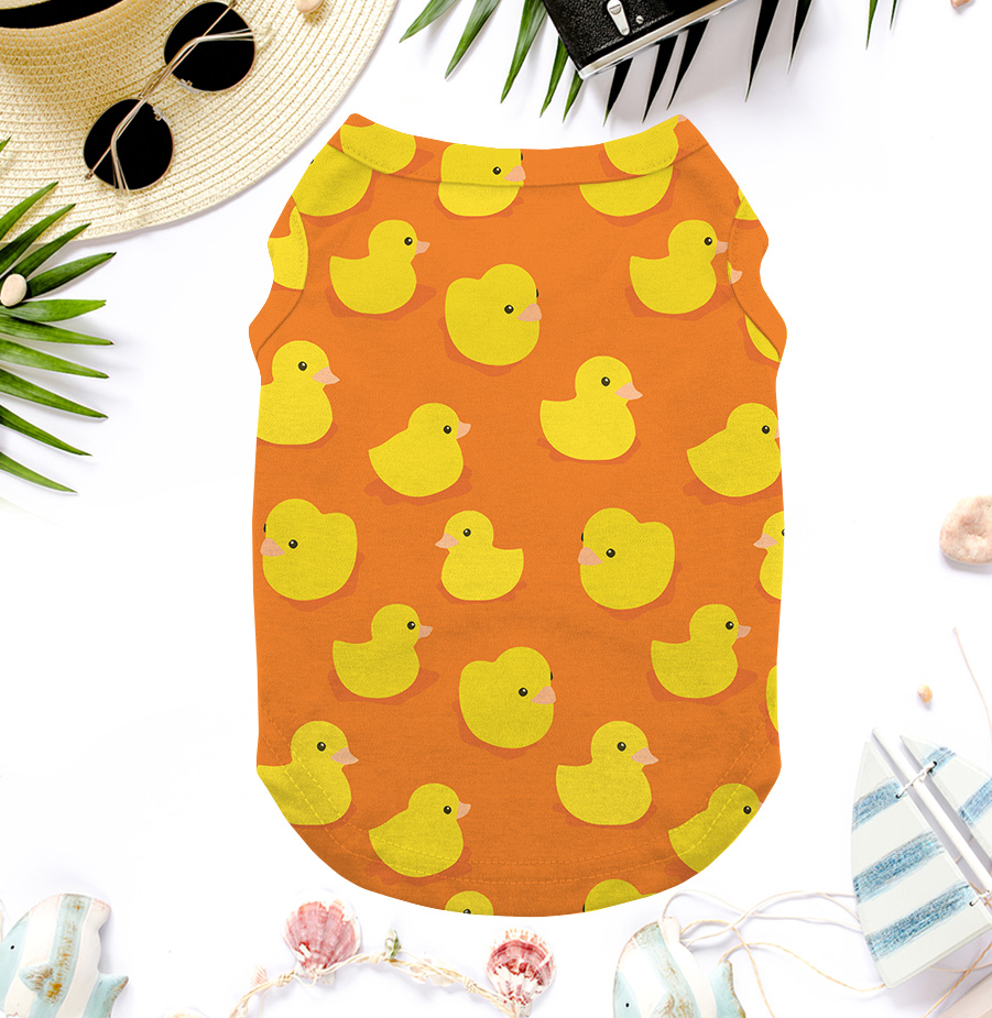 Funny Rubber Duck Hawaiian Tank Top For Dog