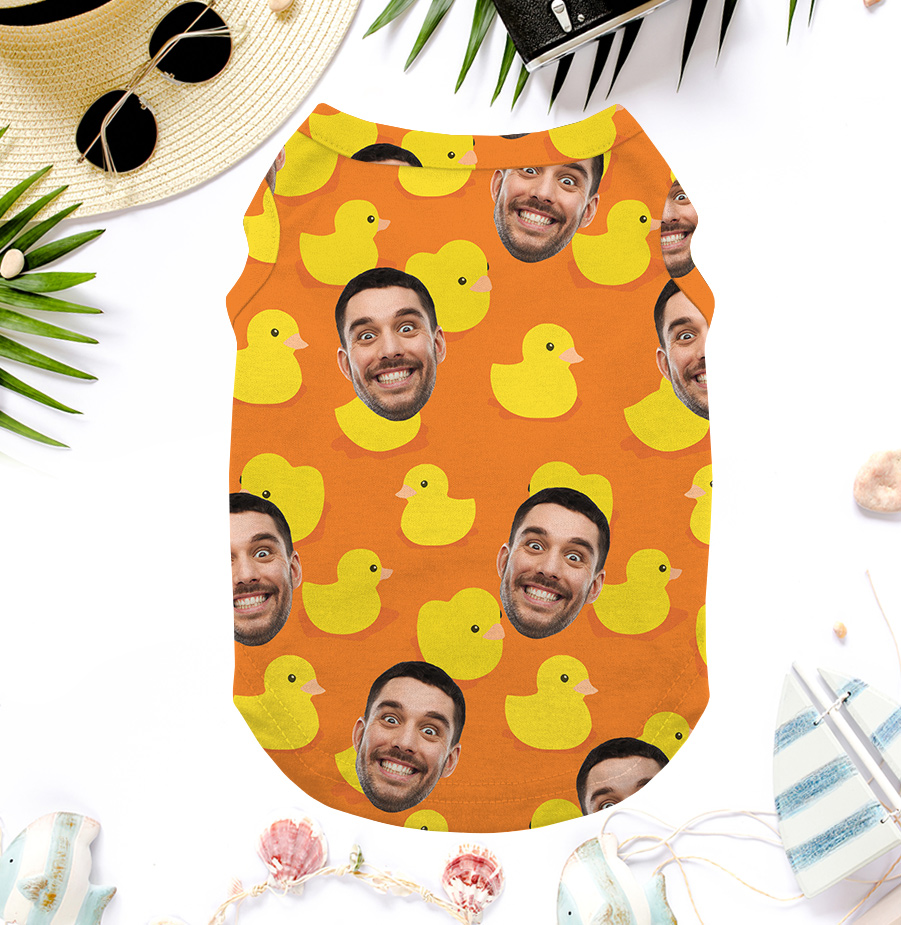 Funny Custom Face Rubber Duck Hawaiian Shirt For Dog