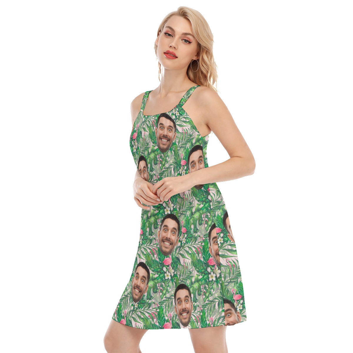 Custom Face Flamingo Hawaiian Dress For Party
