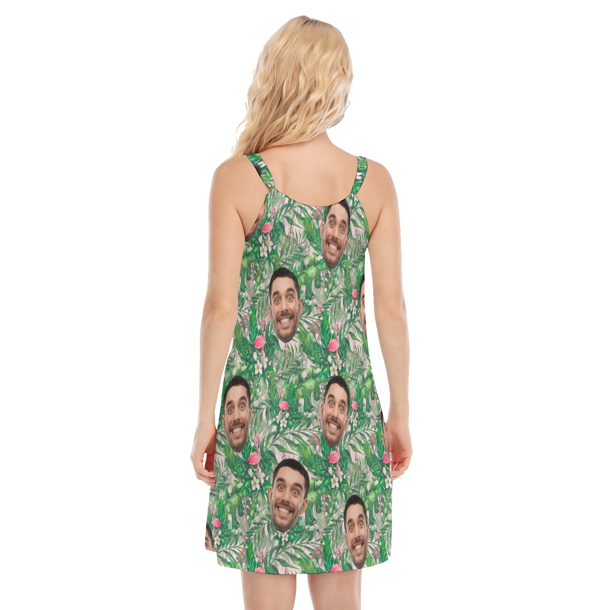 Custom Face Flamingo Hawaiian Dress For Party