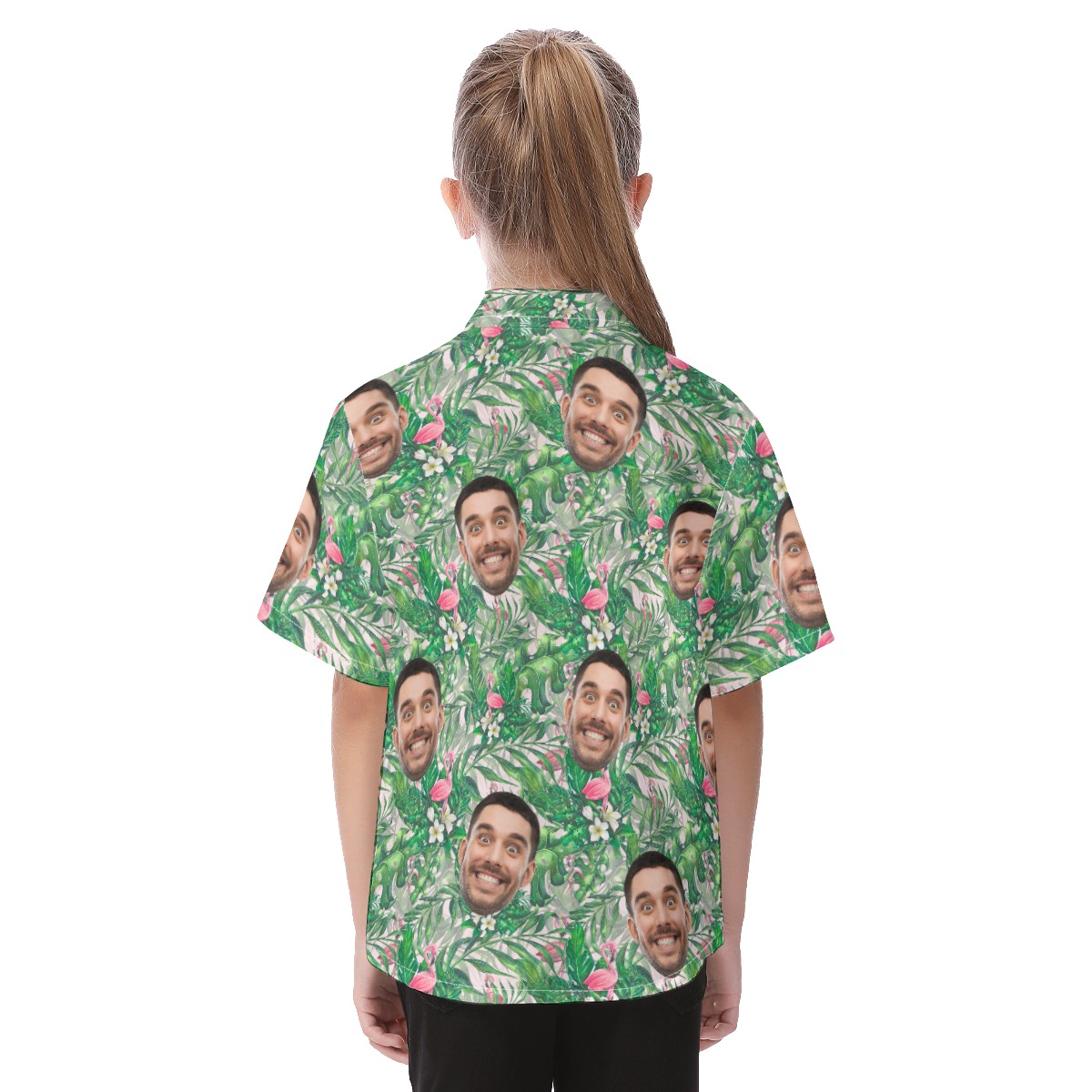 Flamingo Custom Hawaiian Shirt With Face For Kids