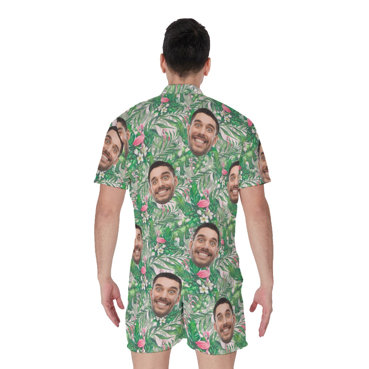 Tropical Romper With Custom Faces For Men