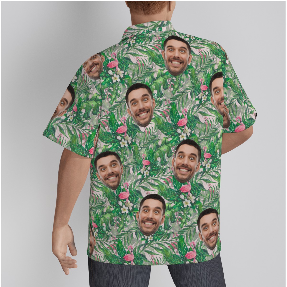 Flamingo Custom Multiple Faces Hawaiian Shirt