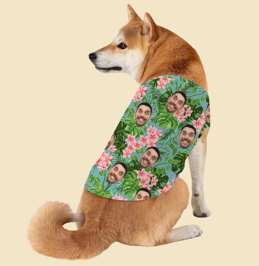 Tropical Custom Face Dog's Hawaiian Shirt - variant image 1