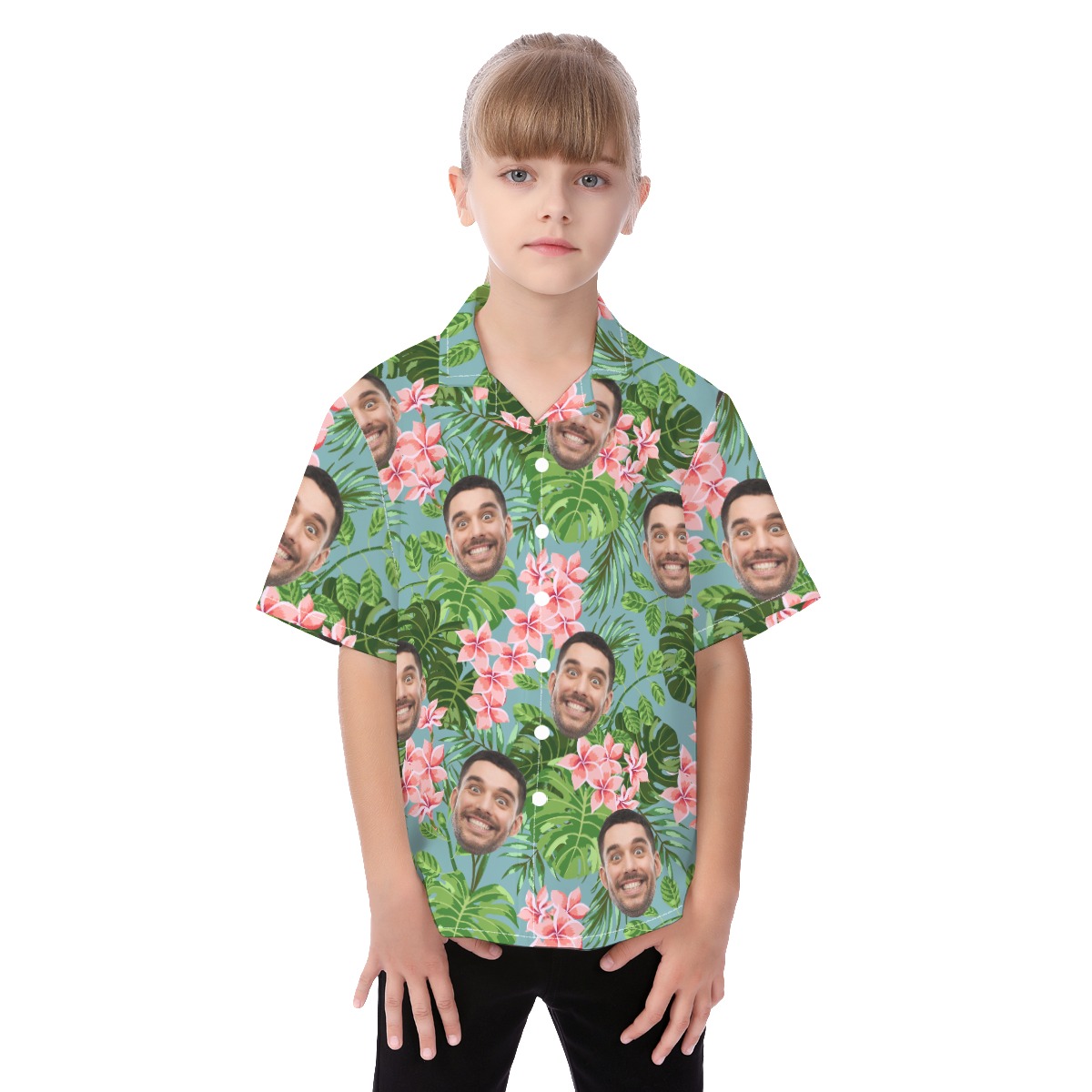 Kid's Custom Hawaiian Shirt With Your Face - variant image 1