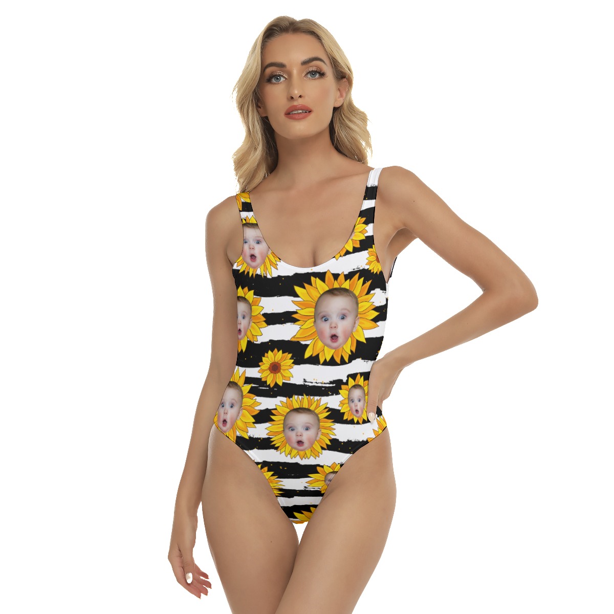 Custom Face Sunflowers Hawaiian Swimsuit For Summer Party - variant image 1