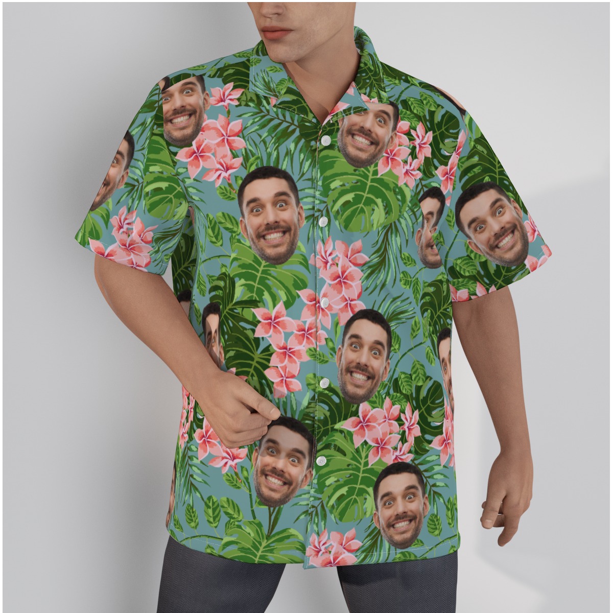 Floral Custom Multiple Faces Hawaiian Shirt For Men - variant image 1