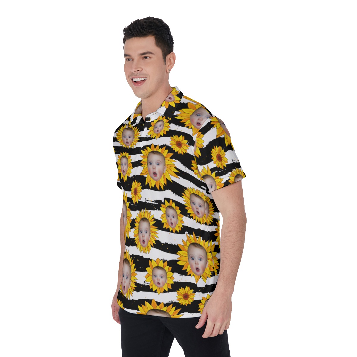 Sunflowers Custom Face Hawaiian Polo Shirt