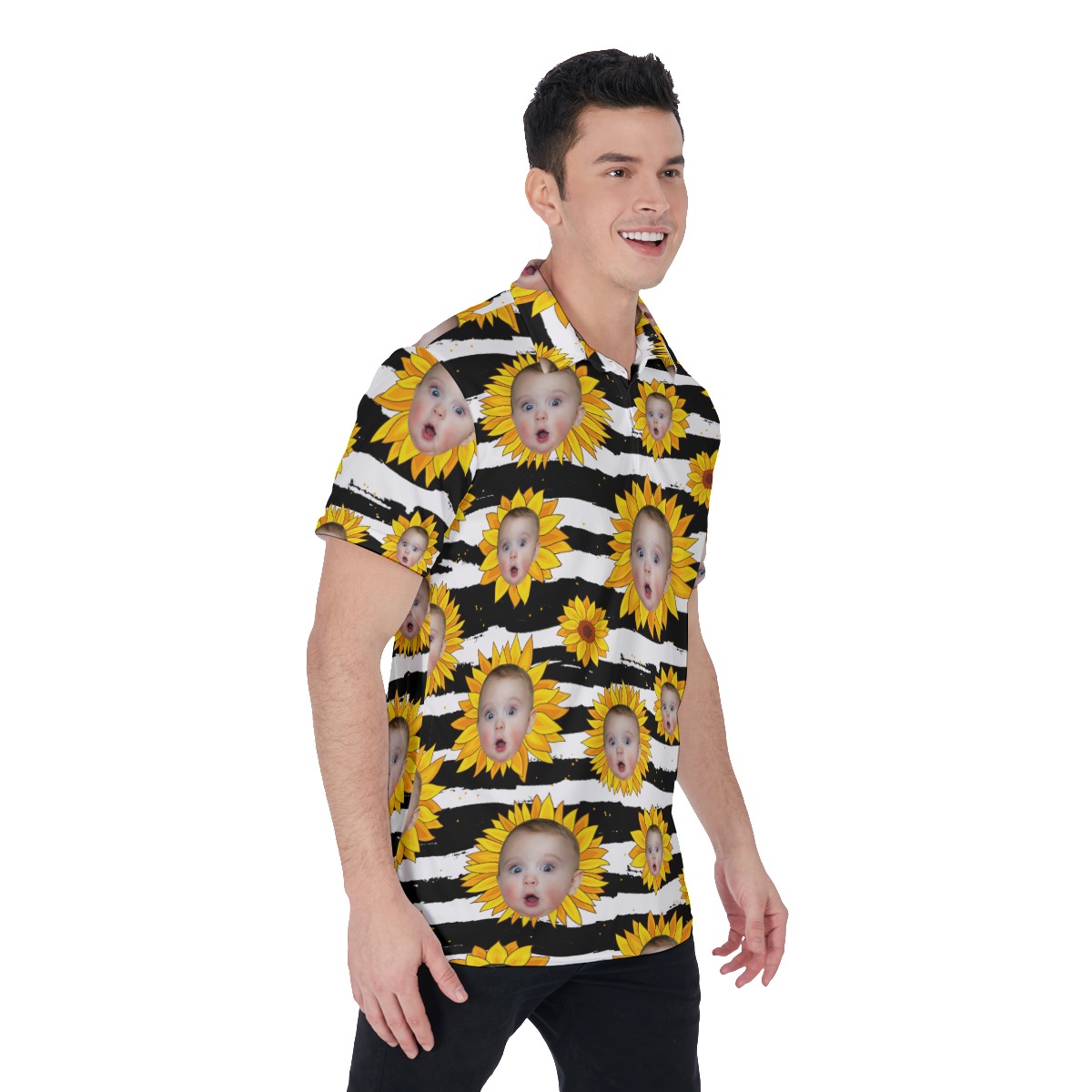 Sunflowers Custom Face Hawaiian Polo Shirt