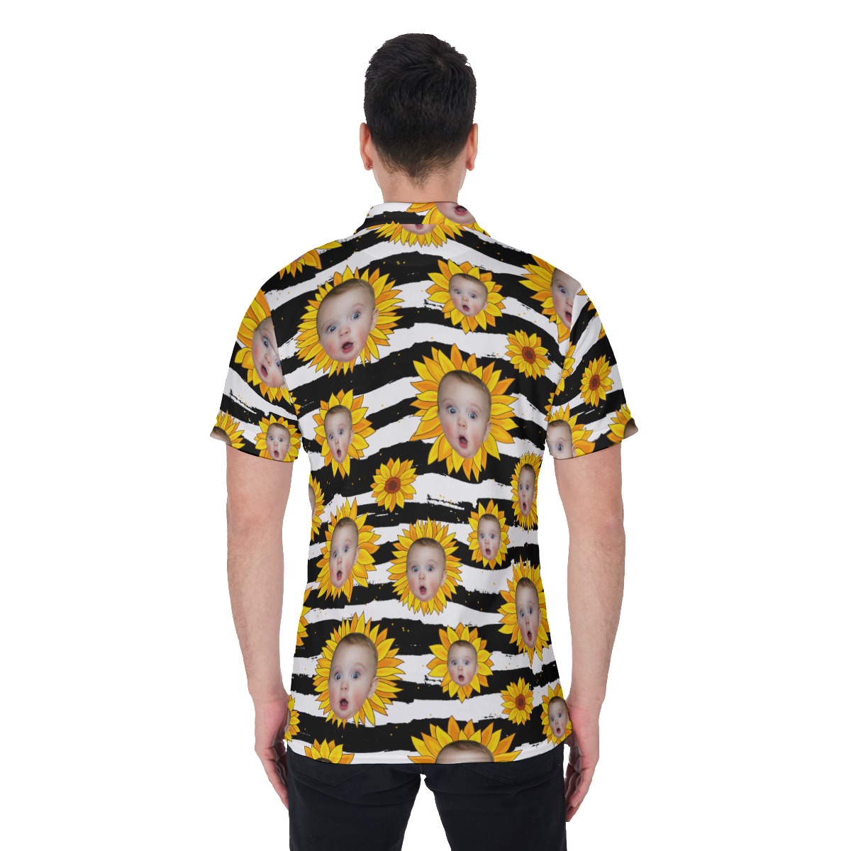 Sunflowers Custom Face Hawaiian Polo Shirt