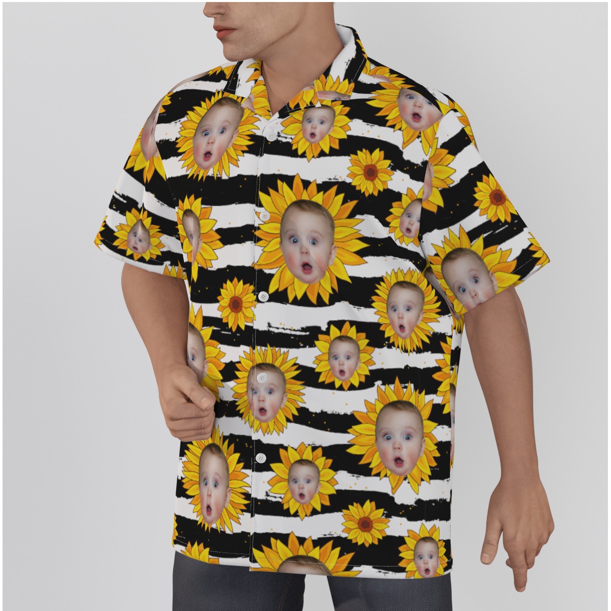 Funny Sunflowers Custom Face Hawaiian Shirt