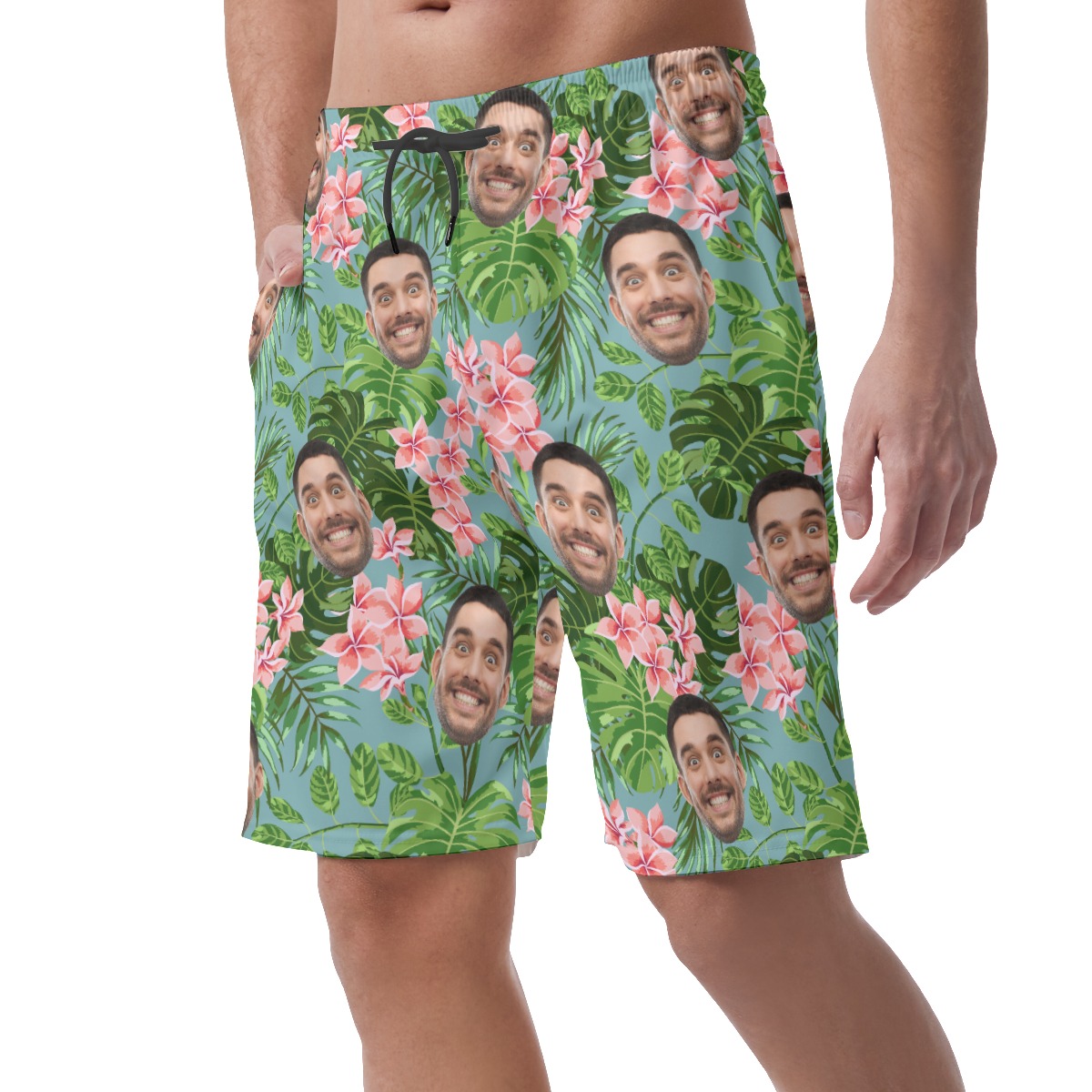 Men's Tropical Custom Face Shorts For Summer