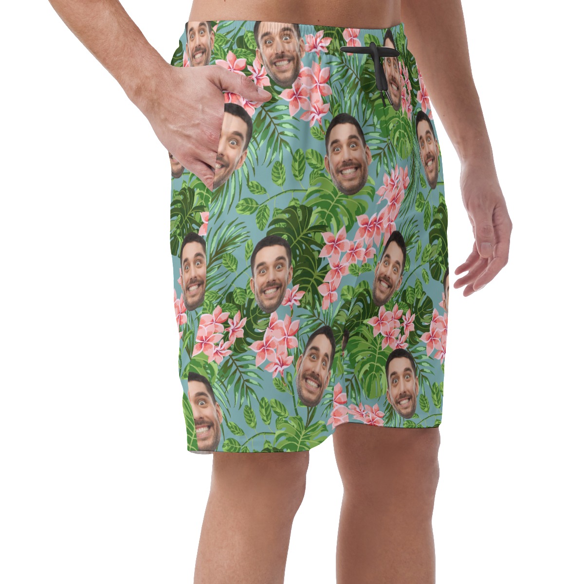 Men's Tropical Custom Face Shorts For Summer