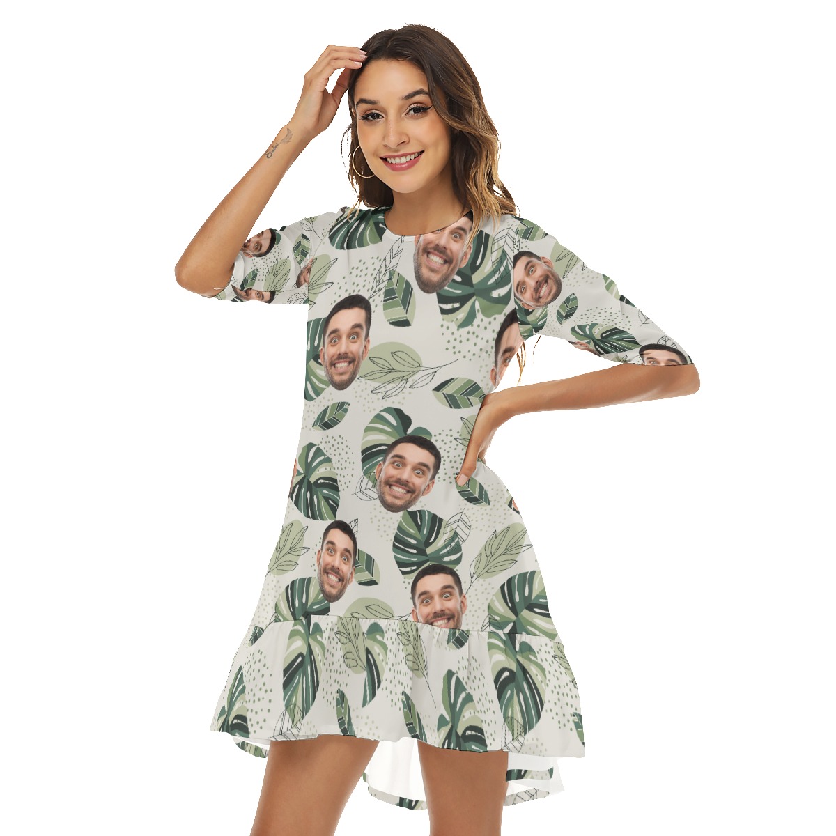Women's Summer Hawaiian Dresses Custom Your Face