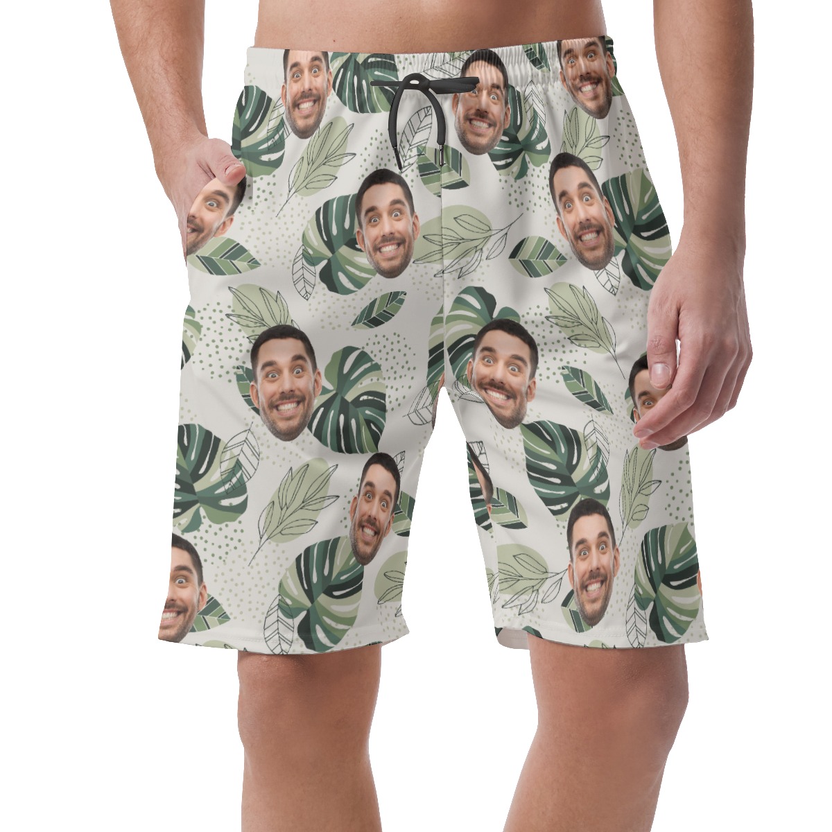 Men's Custom Face Tropical Shorts For Summer - variant image 1
