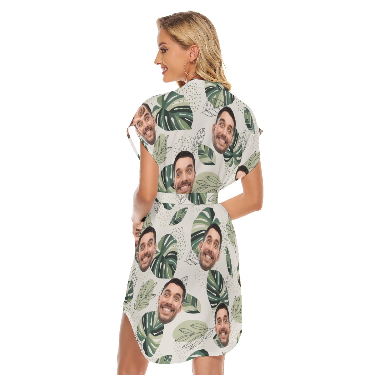 Custom Face Hawaiian Print Dresses For Summer