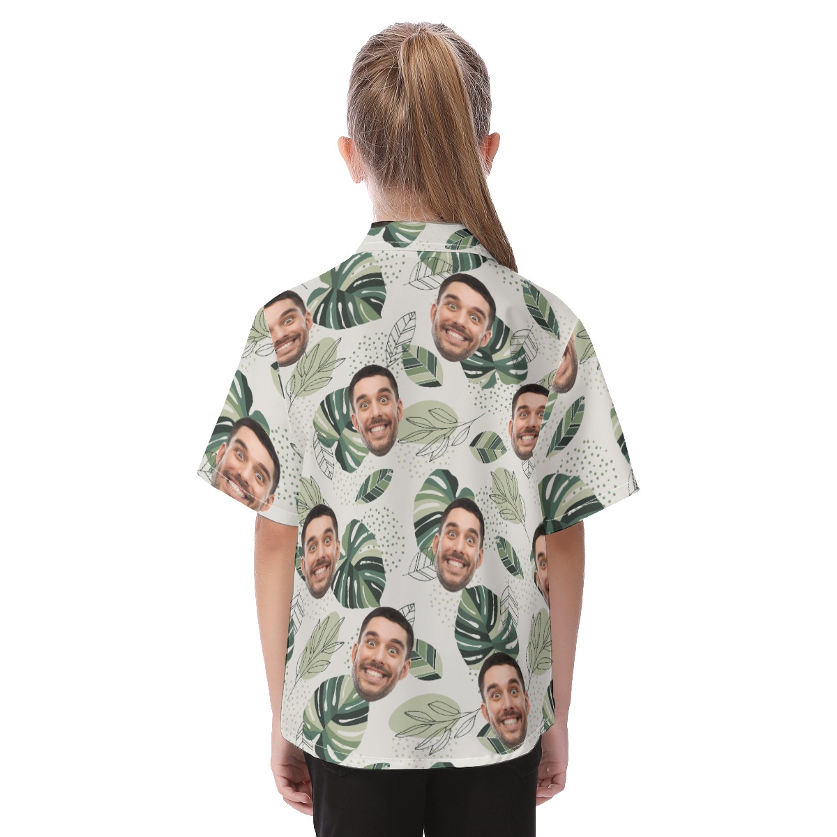 Custom Face Hawaiian Button Up Shirt For Kids