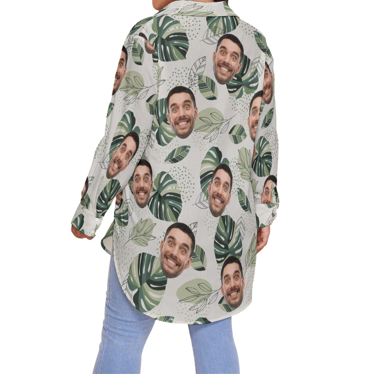 Tropical Custom Face Women's Plus Size Hawaiian Shirt