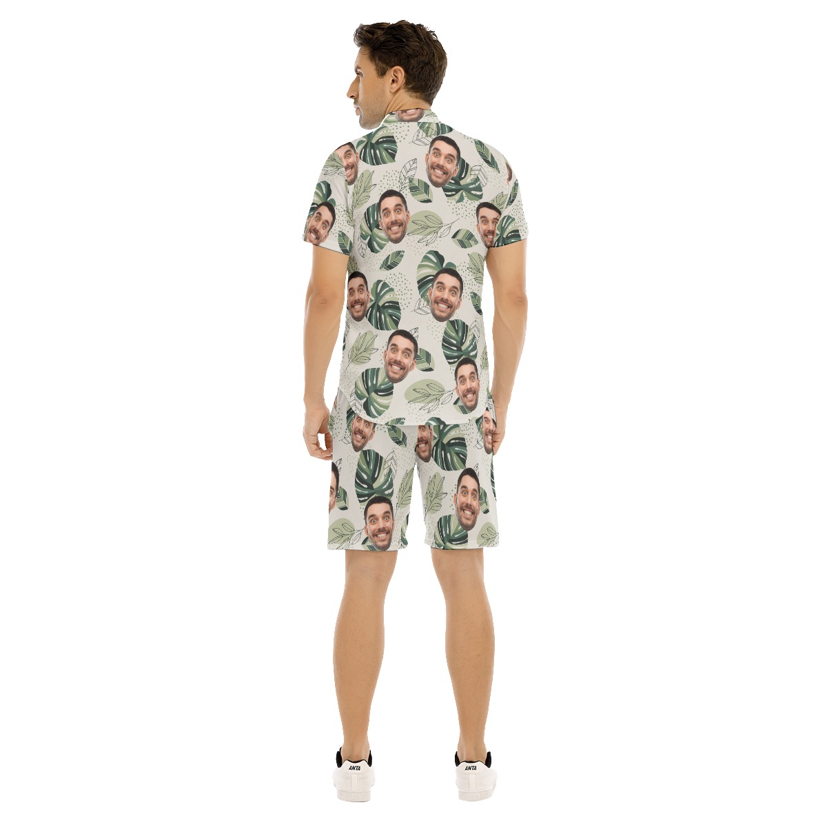 Tropical Personalized Face Hawaiian Shirt Set For Men