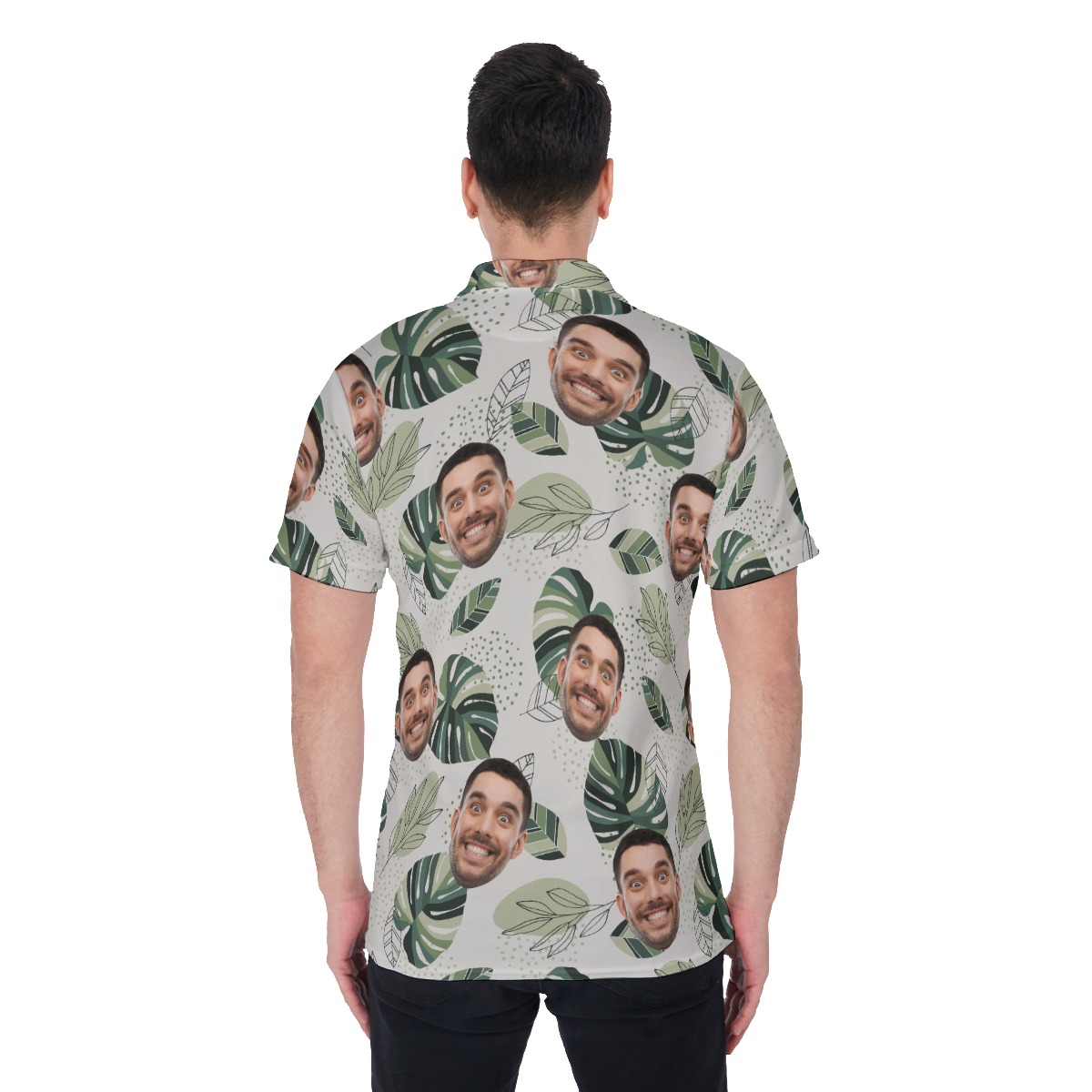 Men's Custom Hawaiian Polo Shirt With Face