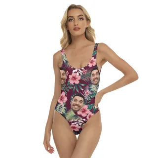 Women's Personalized Hawaiian Swimsuit With Faces