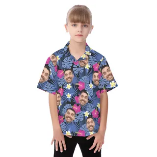Kid's Hawaiian Shirt With Face Custom