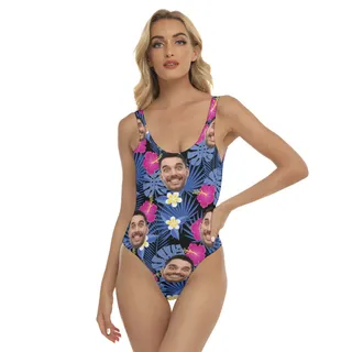 Custom Face Hawaiian One Piece Swimsuit For Women