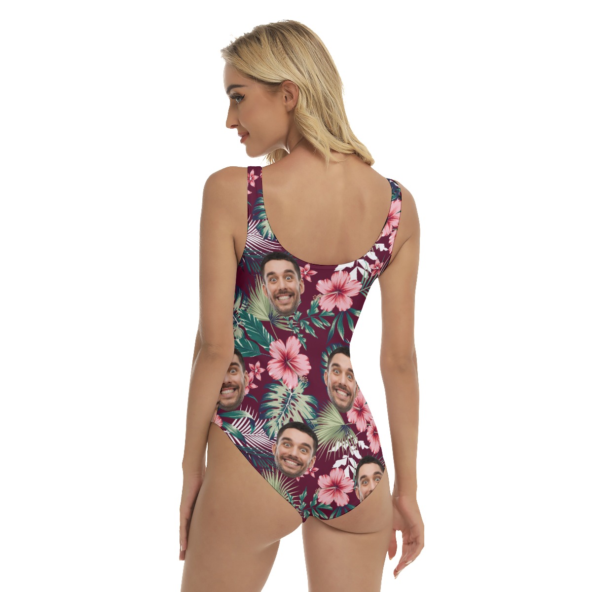 Women's Personalized Hawaiian Swimsuit With Faces