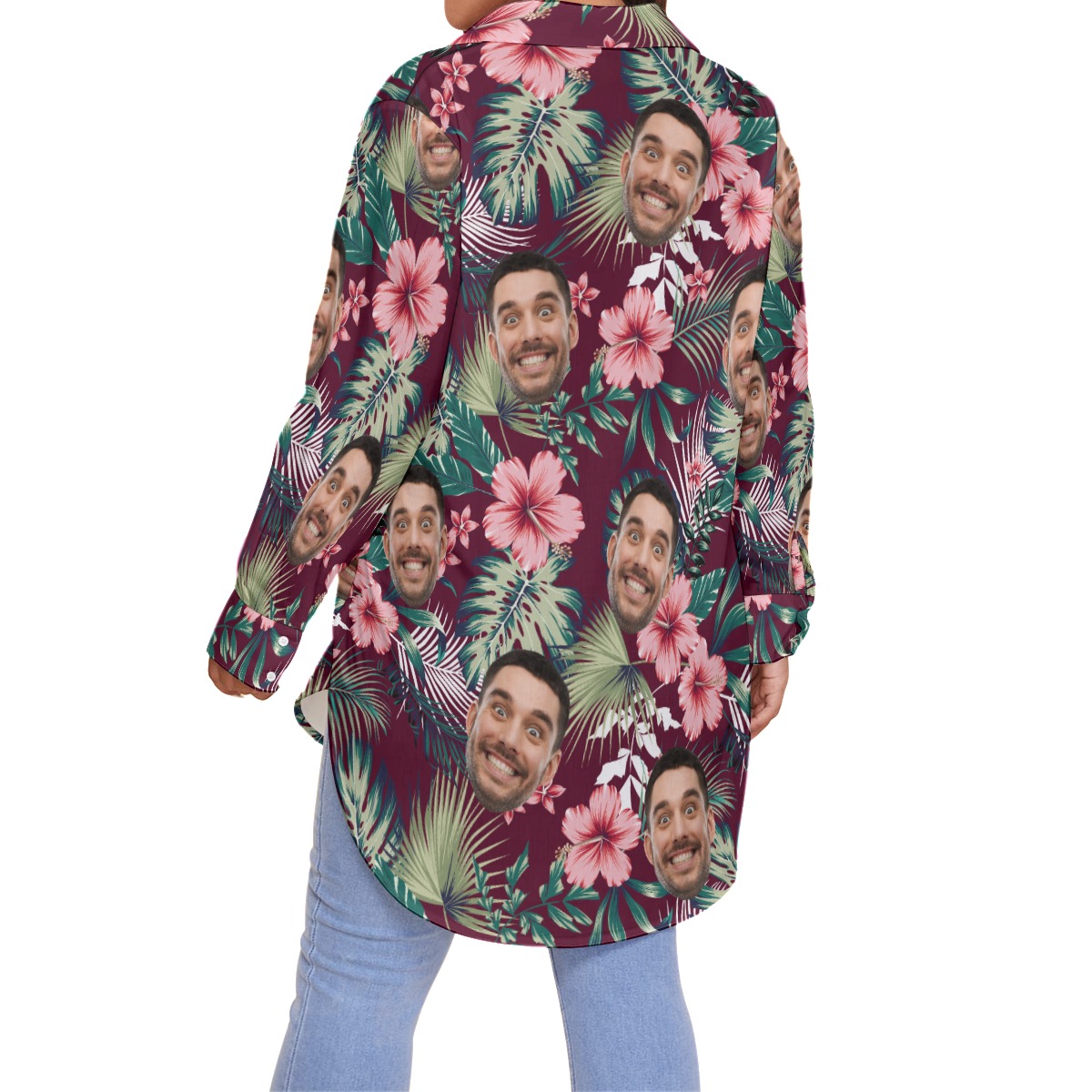 Custom Multiple Faces Hawaiian Shirt Plus Size For Women
