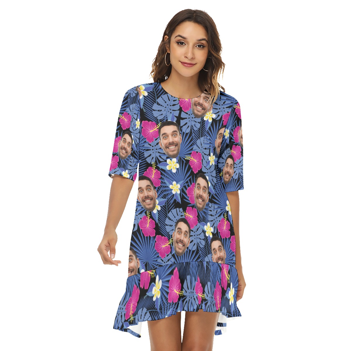 Custom Face Women's Hawaiian Dress For Holiday